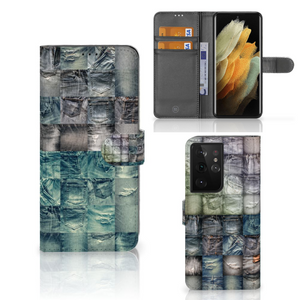 Wallet Case met Pasjes Samsung Galaxy S21 Ultra Spijkerbroeken