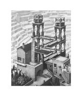 Kunstdruk M. C. Escher - Wasserfall 55x65cm