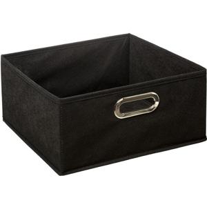 Opbergmand/kastmand - zwart - linnen - 14 liter - 31 x 31 x 15 cm - Opbergbox - Vakkenkast