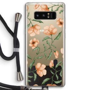 Peachy flowers: Samsung Galaxy Note 8 Transparant Hoesje met koord