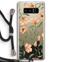 Peachy flowers: Samsung Galaxy Note 8 Transparant Hoesje met koord