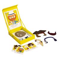 Classic World world magneetkoffer foto gezichten geel