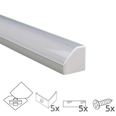 Ledstrip profiel hoek slim line - compleet inclusief afdekkap 2 meter