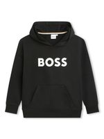 BOSS Kidswear hoodie en coton mélangé à logo imprimé - Noir - thumbnail