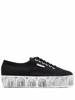 Superga baskets à motif abstrait - Noir