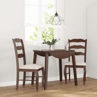 Eetkamerstoelen met kussens 2 stuks bruin massief hout rubber Eetkamerstoelen met kussens 2 stuks bruin massief hout rubber