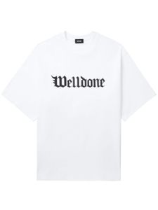 We11done t-shirt en coton à logo Gothic imprimé - Blanc