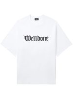 We11done t-shirt en coton à logo Gothic imprimé - Blanc