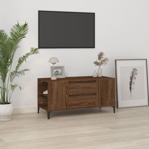 Tv-meubel 102x44,5x50 cm bewerkt hout bruineikenkleurig