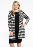 Yoek Blazer Long PIED DE POULE | Zwart | Maat 58/60