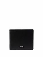 A.P.C. portefeuille en cuir à logo imprimé - Noir