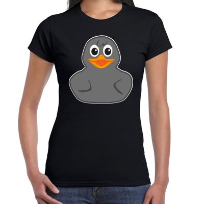 Verkleed T-shirt dames - zwart - eend - Carnaval/themafeesten