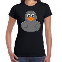 Verkleed T-shirt dames - zwart - eend - Carnaval/themafeesten