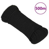 VidaXL Werktouw 5 mm 500 m polyester zwart