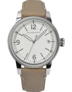 Horlogeband Burberry BU7822 Leder Beige 18mm