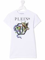 Philipp Plein Junior robe imprimée à manches courtes - Blanc - thumbnail