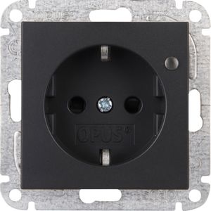 Opus 55 geaarde contactdoos met spanningsweergave antraciet