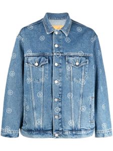 Martine Rose veste en jean à logo imprimé - Bleu