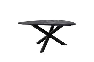 Tower Living Driehoekige Eettafel 'Trivero' Mangohout, 150 x 150cm, kleur Zwart