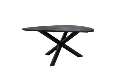 Tower Living Driehoekige Eettafel 'Trivero' Mangohout, 150 x 150cm, kleur Zwart