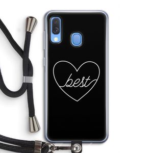 Best heart black: Samsung Galaxy A40 Transparant Hoesje met koord