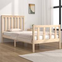Bedframe massief grenenhout zwart 75x190 cm