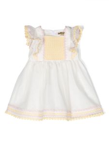 Stella McCartney Kids robe volantée à motif zigzag - Blanc