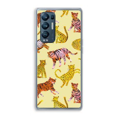 Cute Tigers and Leopards: Oppo Find X3 Neo Transparant Hoesje