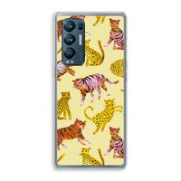 Cute Tigers and Leopards: Oppo Find X3 Neo Transparant Hoesje