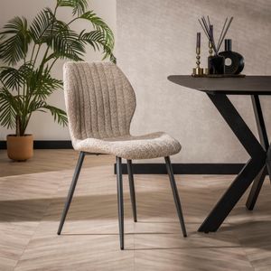 LifestyleFurn Eetkamerstoel 'Taneeka' Bouclé, kleur Zand