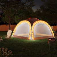 VidaXL Partytent met led en 4 zijwanden 3,6x3,6x2,3 m grijs en oranje VidaXL Partytent met led en 4 zijwanden 3,6x3,6x2,3 m grijs en oranje