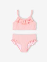 Gestreept 2-delig badpak voor meisjes koraal