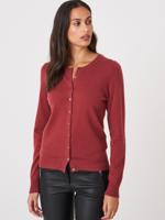 Basic cashmere cardigan met ronde hals van organisch cashmere