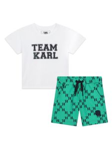 Karl Lagerfeld Kids ensemble short-t-shirt à logo imprimé - Vert