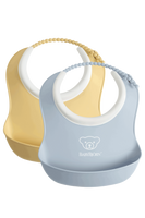 BABYBJÖRN Baby Slabbetje klein duopack Pastelgeel/Pastelblauw - thumbnail