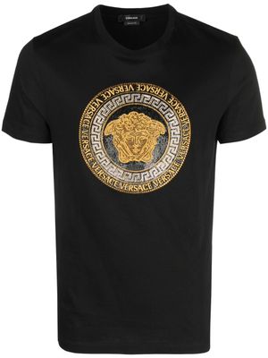Versace t-shirt Medusa orné de cristal - Noir