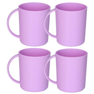 Plasticforte onbreekbare Drinkbekers - 10x - kunststof - 350 ml - paars - kinderen - camping