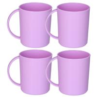 Plasticforte onbreekbare Drinkbekers - 10x - kunststof - 350 ml - paars - kinderen - camping