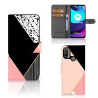 Motorola Moto E20 | E30 | E40 | Book Case | Zwart Roze Vormen