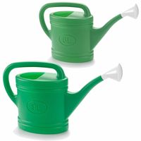 2x stuks kunststof tuin gieters 6 en 9 liter groen