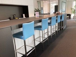 Set van 5 leren barstoelen - blauw leer - Echt leer, Modern, ontdek de vele Leersoorten en Kleuren bij ShopX