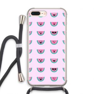 Smiley watermeloenprint: iPhone 7 PLUS Transparant Hoesje met koord