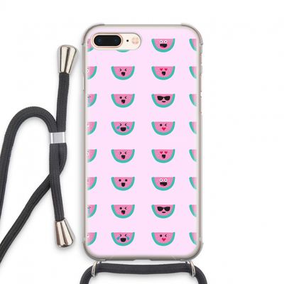 Smiley watermeloenprint: iPhone 7 PLUS Transparant Hoesje met koord
