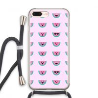 Smiley watermeloenprint: iPhone 7 PLUS Transparant Hoesje met koord