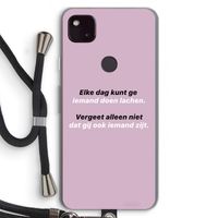 gij zijt ook iemand: Pixel 4a 5G Transparant Hoesje met koord