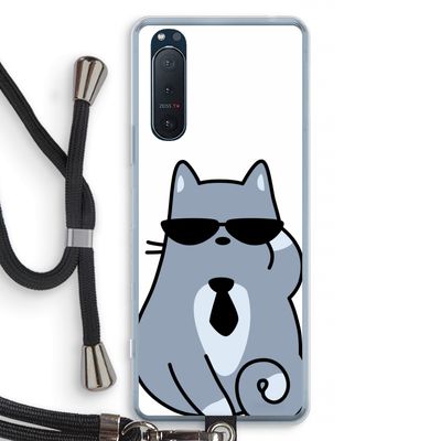 Cool cat: Sony Xperia 5 II Transparant Hoesje met koord