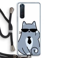 Cool cat: Sony Xperia 5 II Transparant Hoesje met koord