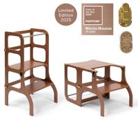 Ette Tete Leertoren Step'n Sit | Inklapbaar tot tafel en stoel | Limited Edition | Mocha Mousse met goud Ette Tete Leertoren Step'n Sit | Inklapbaar tot tafel en stoel | Limited Edition | Mocha Mousse met goud