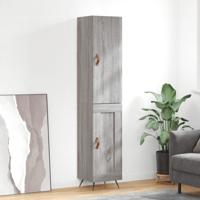 Hoge kast 34,5x34x180 cm bewerkt hout grijs sonoma eikenkleurig