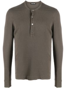 TOM FORD t-shirt nervuré à manches longues - Marron